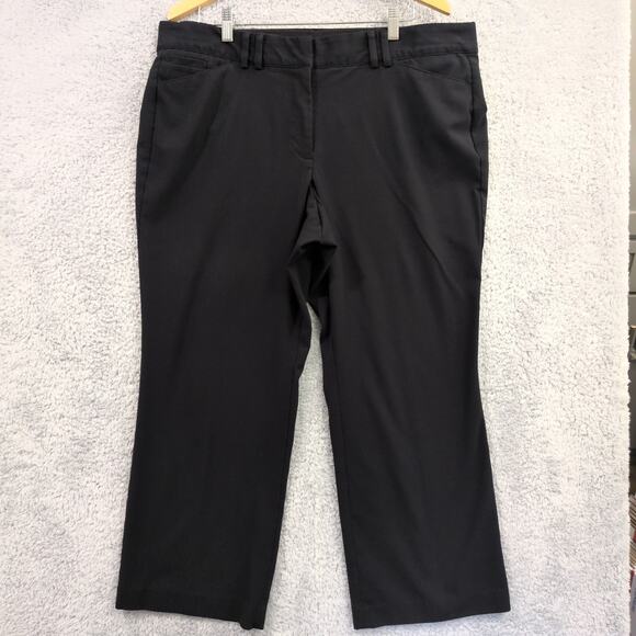 Lane Bryant Black Dress Pants Plus Size 18 Short Straight Solid Zip Stretch - Picture 1 of 12